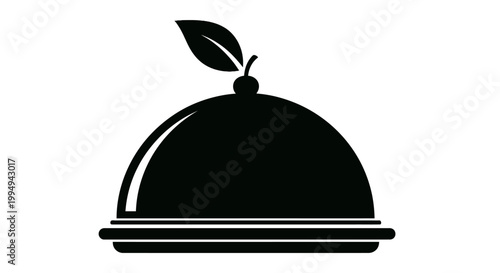 Black serving dish with stylized leaf a striking silhouette