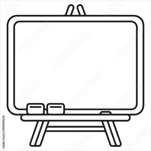 Easel board supported by adjustable tripod stand