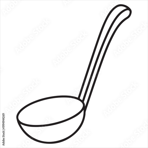Simple black spoon resting on a plain background