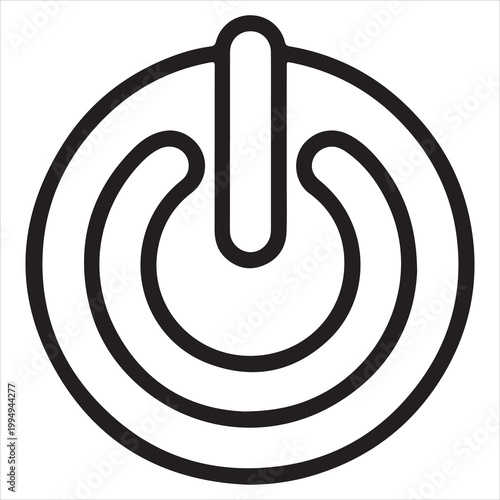 Power button icon with circular concentric lines