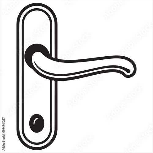 Modern lever handle door latch in minimalist design