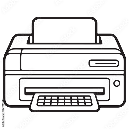 Classic monochrome inkjet printer with control panel