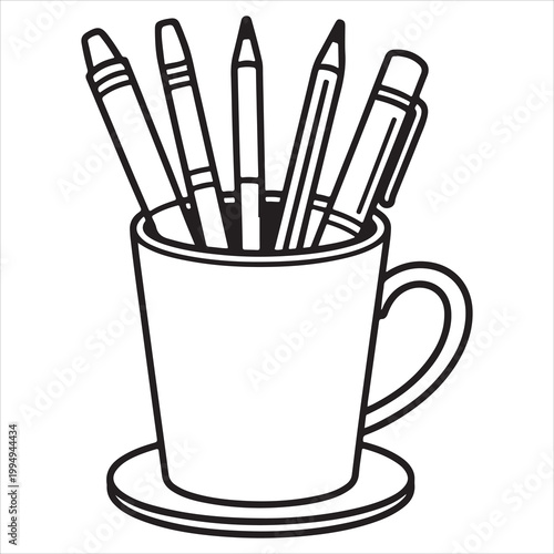 Creative stationery set featuring pencils and a stylish cup holder
