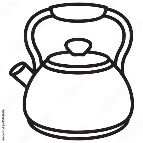 Classic teapot with whistling kettle handle and lid design
