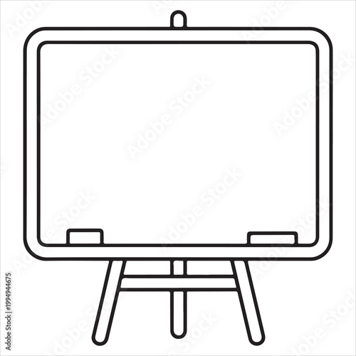 Freestanding easel with a blank writing or drawing surface