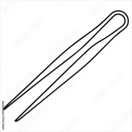 Pair of bent sewing needles with eye loops