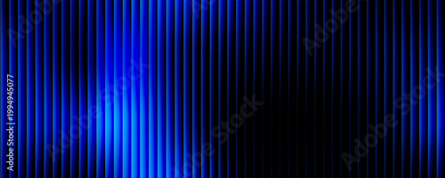 Billede på lærred Futuristic neon texture with vibrant shades of blue green gradients and bright smooth fluted vertical lines