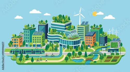Sustainable City Eco Friendly Urban Landscape.