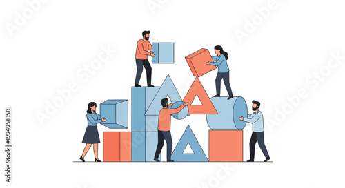 People Building with Geometric Blocks for Teamwork and Collaboration