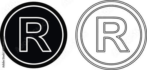 Registered Trademark Symbol R Logo Vector