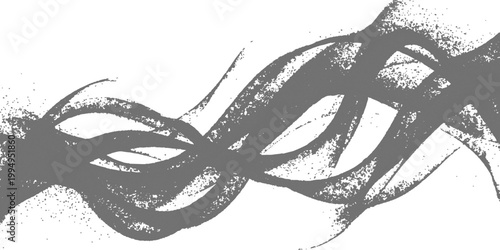 Gray grunge wave background: abstract textured brush swirl lines artistic rough paint splatter dynamic motion design