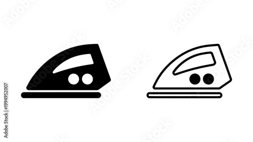 Iron icon household appliance for ironing clothes symbol for laundry and garment care appliance clothing