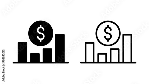 Financial bar chart with dollar sign concept of financial growth investment economy investment business
