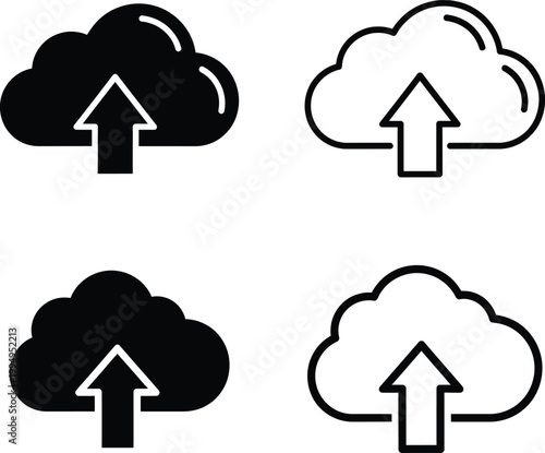 Cloud Upload Icons Vector