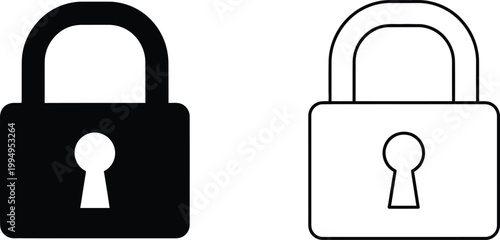 Padlock Security Icon Set Vector