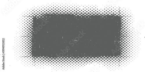 Gray halftone background: abstract dotted spray paint texture grunge rectangle frame modern pop art design