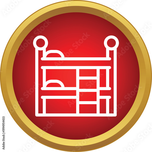 Bunk bed icon representing hostel dormitory sleeping travel