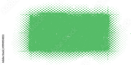 Green halftone background: abstract dotted spray paint texture grunge rectangle frame modern pop art design