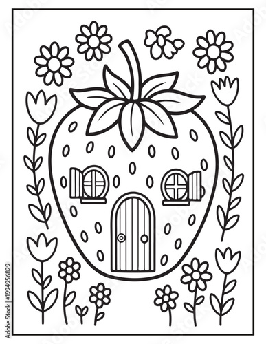 Blooming Fairy Homes coloring pages 
