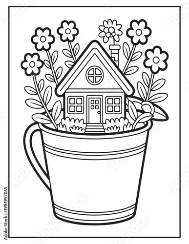 Blooming Fairy Homes coloring pages 
