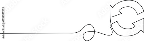 Minimalist refresh circular arrow icon with loop Vector