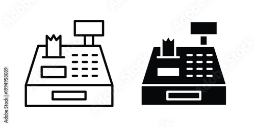 Cash register icon. glyph style icon. Stroke icons