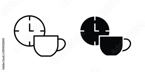 Coffee time icon. glyph style icon. Stroke icons