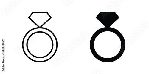Diamond ring icon. glyph style icon. Stroke icons