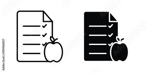 Diet plan icon. glyph style icon. Stroke icons