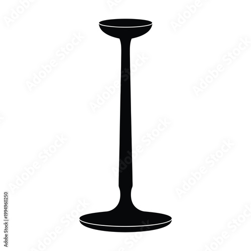 A striking black silhouette of a classic candlestick holder on a white background silhouette