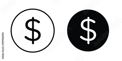 Dollar icon. glyph style icon. Stroke icons
