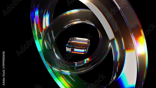 Glass circle composition. Computer generated 3d render