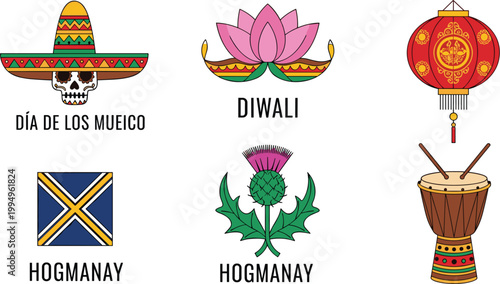 Set of computer science and technology icons featuring coding brackets cloud computing data security hardware components and digital algorithm symbols for educational and software development designs.