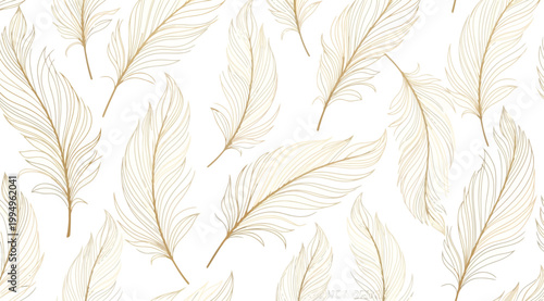Elegant golden feather pattern