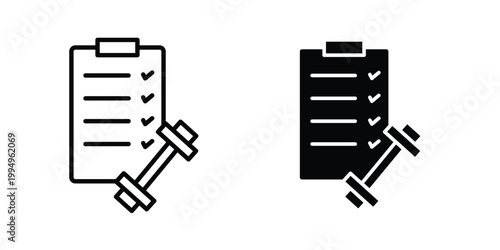 Fitness plan icon. glyph style icon. Stroke icons