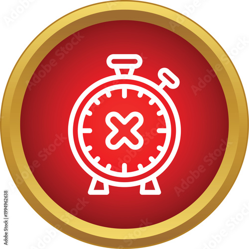 Stop alarm clock icon symbolizing time cancelled or expired