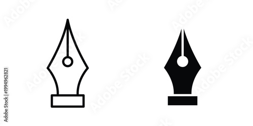 Fountain pen icon. glyph style icon. Stroke icons