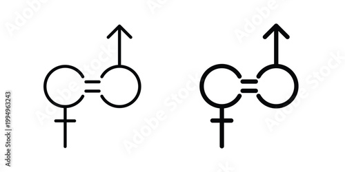 Картината върху платно Gender equality icon. glyph style icon. Stroke icons