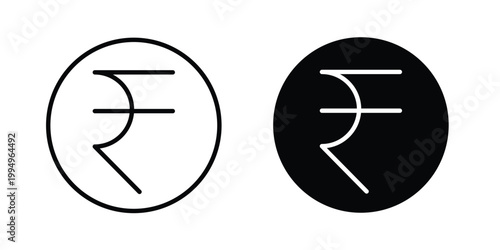 Indian rupee icon. glyph style icon. Stroke icons