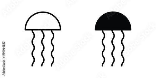 Jellyfish icon. glyph style icon. Stroke icons