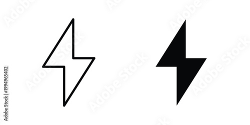 Lightning icon. glyph style icon. Stroke icons