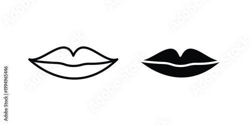 Lips icon. glyph style icon. Stroke icons