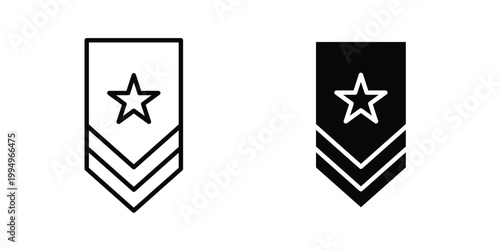 Military rank badge icon. glyph style icon. Stroke icons