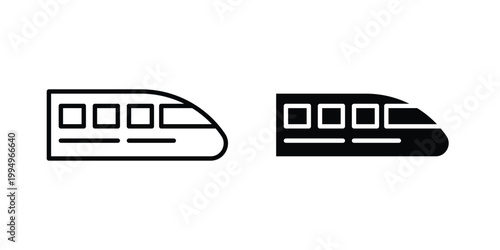 Monorail icon. glyph style icon. Stroke icons