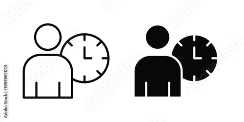 Office hours icon. glyph style icon. Stroke icons