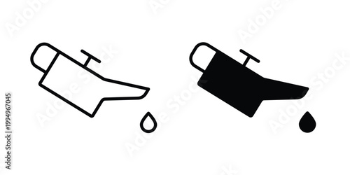Oil can icon. glyph style icon. Stroke icons