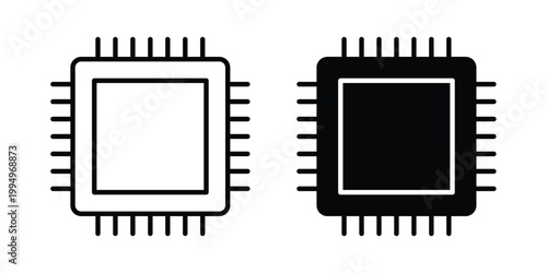 Processor icon. glyph style icon. Stroke icons