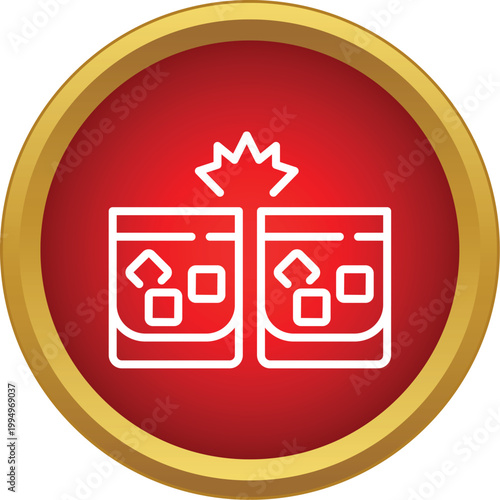 Two glasses clinking for a celebration toast icon illustrating cheers