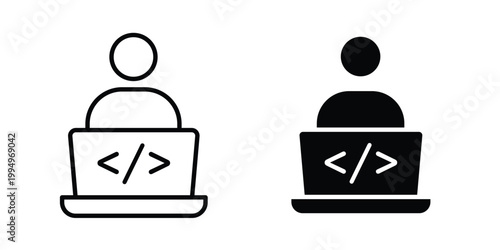 Programmer icon. glyph style icon. Stroke icons