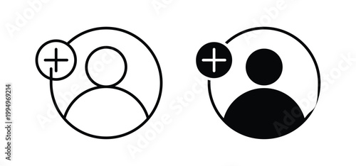 Follower icon editable stroke outline vectors. EPS10